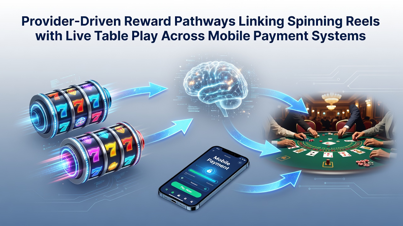 Darstellung der Verknüpfung von Slot-Walzen und Live-Tischspielen über mobile Zahlungssysteme
